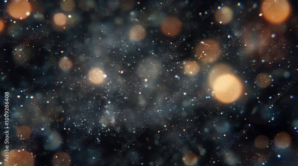 Poster abstract sparkling background with blurred lights and particles creating a dreamy atmosphere at nigh