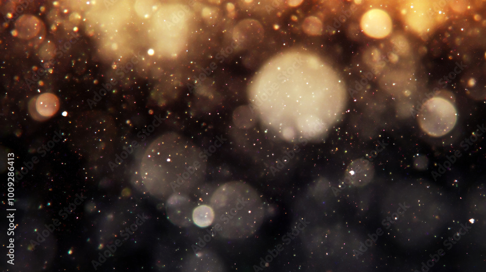 Poster abstract sparkling background with blurred lights and particles creating a dreamy atmosphere at nigh