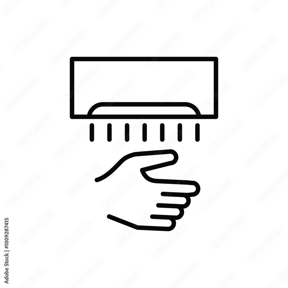 Poster automatic hand dryer thin outline icon vector design good for web or mobile app