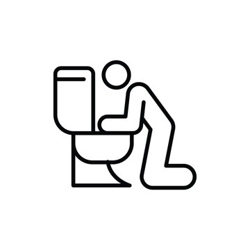 recommend clip art: vomiting thin outline icon vector design good for web or mobile app