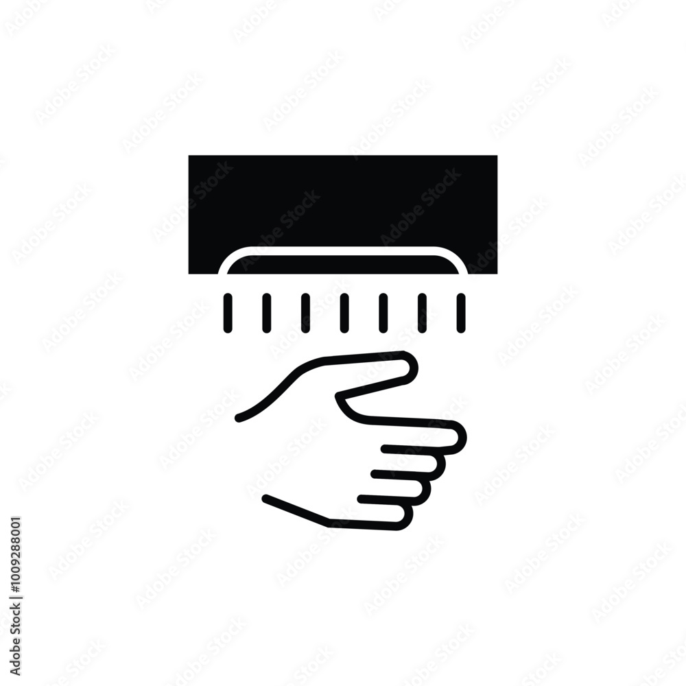 Poster automatic hand dryer solid icon vector design good for web or mobile app