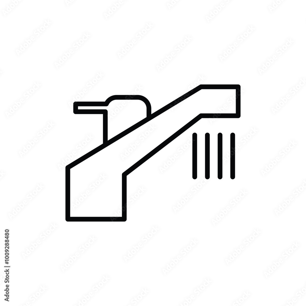 Poster automatic sensor faucet thin outline icon vector design good for web or mobile app