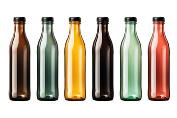 Collection of various empty plastic water bottles package template