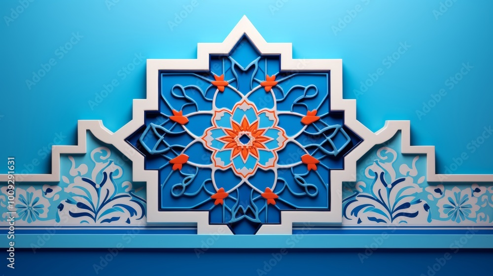 Aufkleber elegant arabesque background design with subtle patterns and central space for text placement