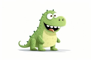Fototapeta premium Minimalist cartoon crocodile on white background a humorous and isolated design