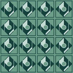 Green geometric seamless pattern. Abstract geometric pattern. Geometric tile.