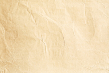 Crumpled yellow background paper texture