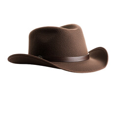 Classic brown cowboy hat with leather band