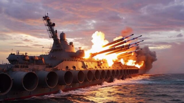 Warships in battle are very terrible and very cool