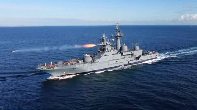 Warships in battle are very terrible and very cool