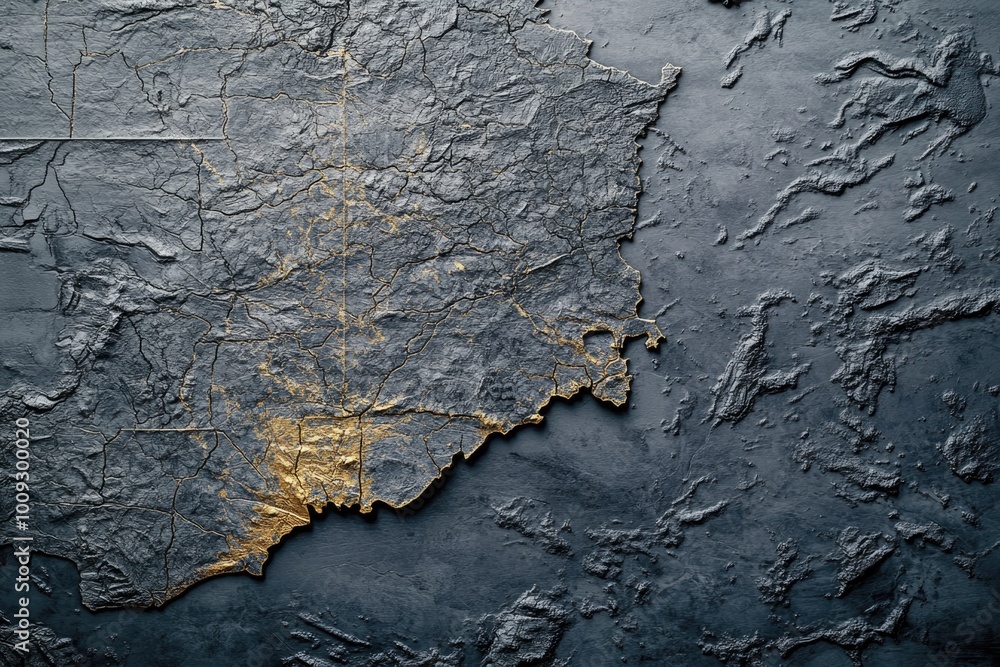 Poster A detailed view of a map on a wall with markings and details, suitable for use in presentations, reports, or educational materials