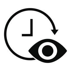 Time Management and Vision vector icon, clock and eye icon, time tracking and efficiency illustration