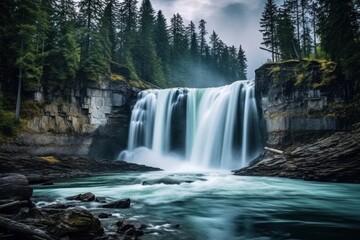 Waterfall outdoors nature plant.