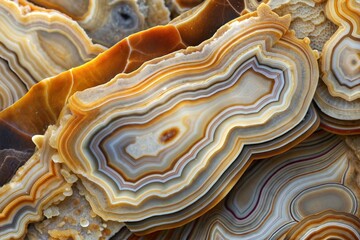 Close-up of beautiful agate stone revealing intricate patterns