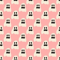 seamless pattern for Halloween party on a pink background