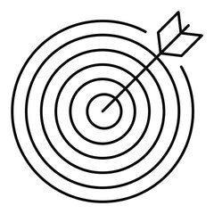 Target Achievement vector icon, bullseye and dart icon, goal setting and success illustration