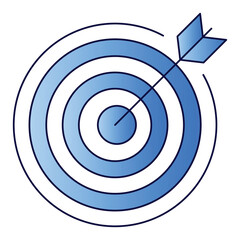 Target Achievement vector icon, bullseye and dart icon, goal setting and success illustration