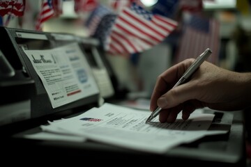 Voting Ballot Being Cast