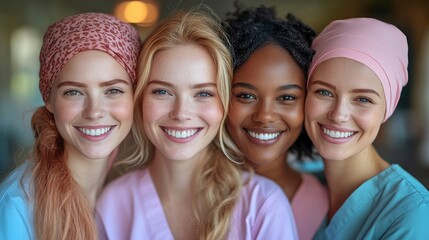 Fototapeta premium Diverse Group of Smiling Female Nurses