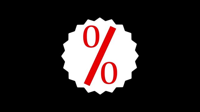 Percentage animation icon on a black background.