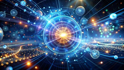 Red compleja de blockchain con nodos interconectados
