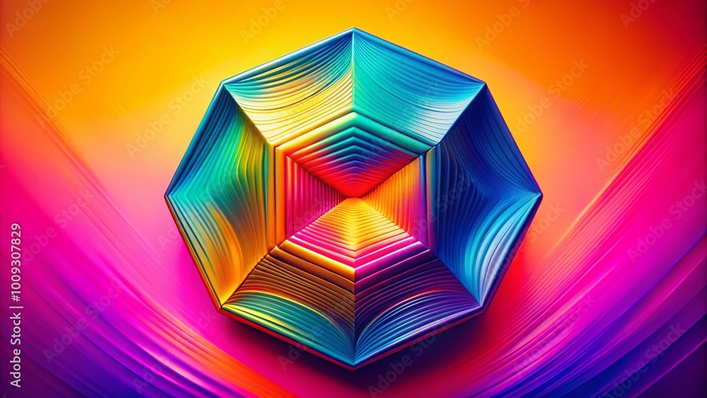 Aufkleber geometric nonagon shape with colorful gradient background for abstract design and art projects