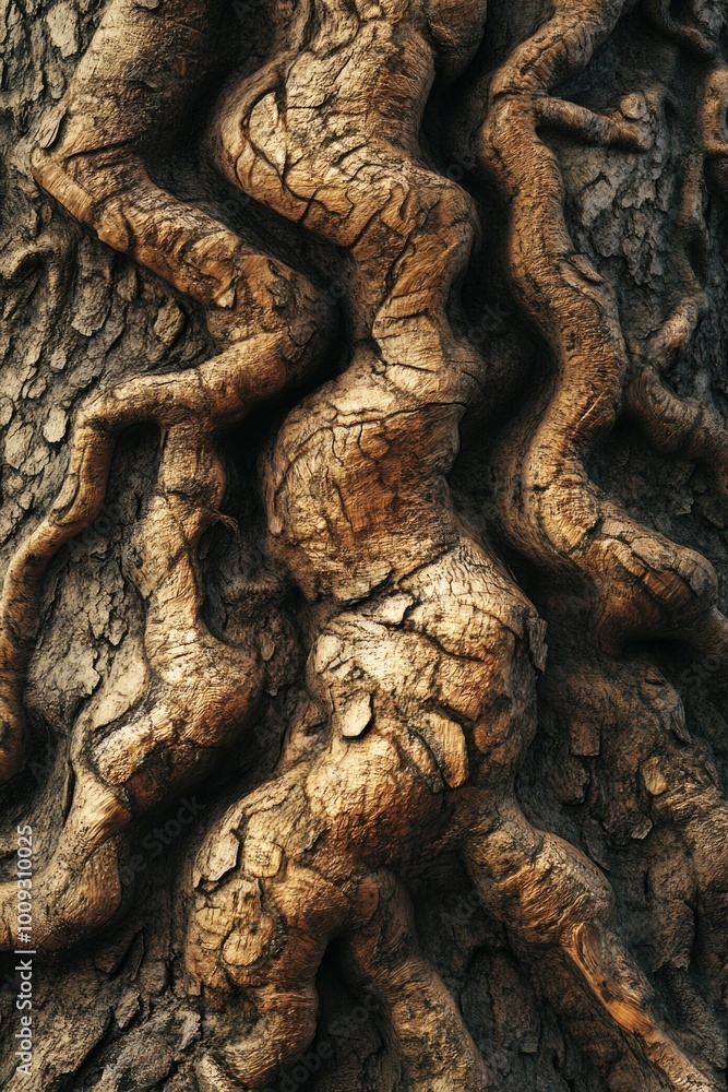 Aufkleber A detailed shot of a massive tree trunk, perfect for using as a background or highlighting the texture and pattern of wood