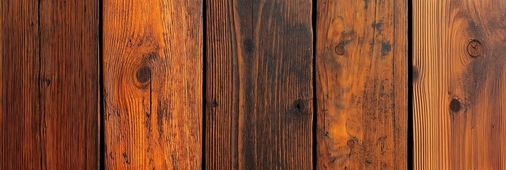 Fototapeta premium Scuffed wooden planks banner for rustic decor and interior design