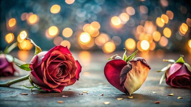 Heartbreak and Loss: A Symbolic Representation of Desamor in a Broken Heart and Withered Roses