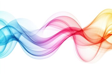 Naklejka premium A wave of colorful smoke on a white background
