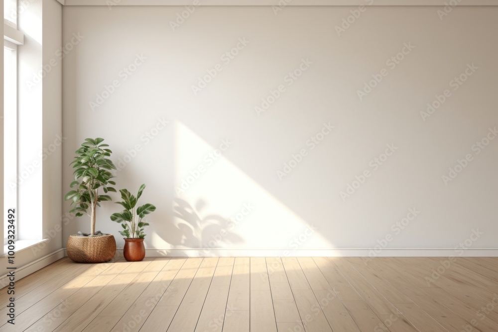 Canvas Prints Empty bedroom architecture windowsill flooring.