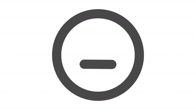 Circle Minus animation for social media, presentations, videos, websites, etc. No background, Alpha channel