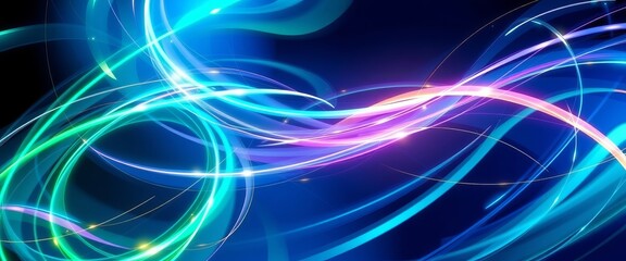 Fototapeta premium Futuristic Light Dance with Metallic Shine for Desktop Backgrounds