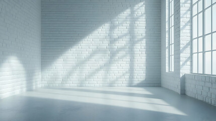 White Brick Wall Room Interior Illustration
