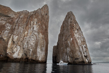 Kicker Rock, also known as León Dormido, is one of the most iconic landmarks in the Galápagos Islands. This stunning rock formation rises dramatically from the ocean, resembling a sleeping lion.