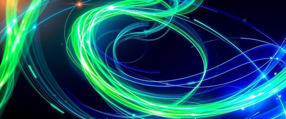 Naklejka premium Futuristic Metallic Light Spirals with Vibrant Colors for Tablet Customization