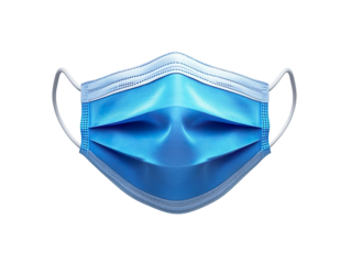 Blue medical mask isolated on transparent background