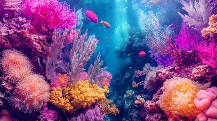 Fototapeta premium Vibrant coral reef underwater scene