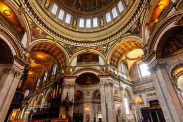 Interiors of St. Paul's cathedral in London, UK