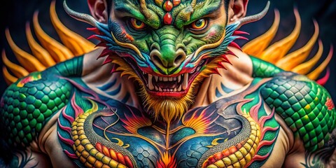 Naklejka premium Inspiring Year of the Dragon Tattoo Ideas Featuring Bold Designs and Unique Symbolism for Enthusiasts
