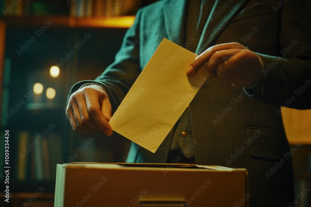 Aufkleber A person putting a document into a file cabinet or archive box