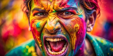 Intense Expression of Anguish and Frustration Captured in a Powerful Moment of Emotion