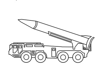 Rocket Missile combat vehicle sketch illustration