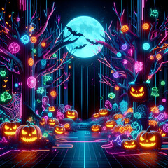 Obraz premium Cyberpunk Halloween