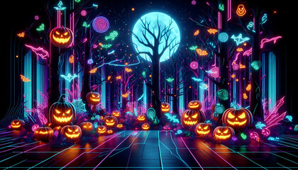 Fototapeta premium Cyberpunk Halloween