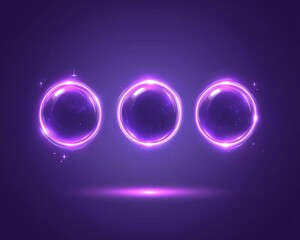 Dynamic Floating Spheres with Glowing Neon Halos in a Futuristic Abstract Composition