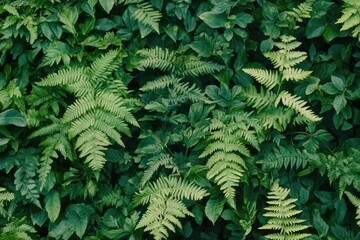 A macro shot of diverse green foliage