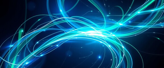 Naklejka premium Futuristic Streams of Sapphire and Emerald Light for Creative Mobile Wallpapers