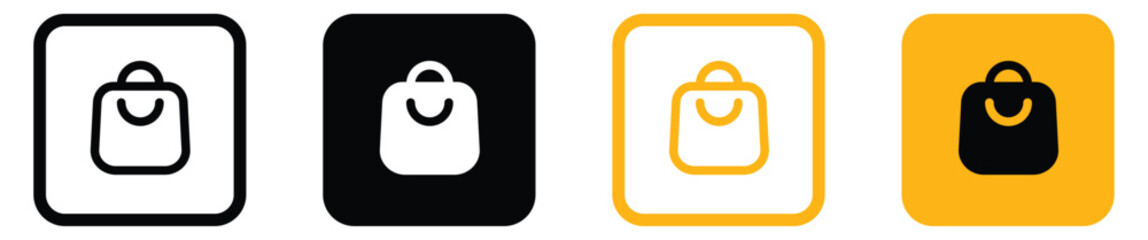Shop bag icon - Shopping bags icons, packages symbol in filled, thin line, outline and stroke style.