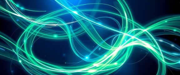 Obraz premium Futuristic Light and Metallic Stream Dance for Digital Screens